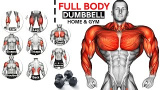 Full Body HOME Dumbbell WORKOUT squats chest triceps biceps  back shoulder wrist Calves [upl. by Guthrey]