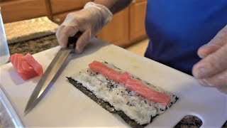 How to Make a Tuna Roll  Sushi With Me [upl. by Nadnarb]