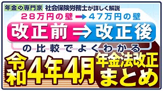 【年金制度改正】【毎年年金が増えるしくみ】令和4年4月法改正まとめ【47万円の壁へ】 [upl. by Handler700]