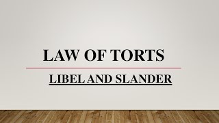 Law of Torts  Libel amp Slander  Definition of Torts  Introduction of Torts  Law Lectures [upl. by Ahsik58]