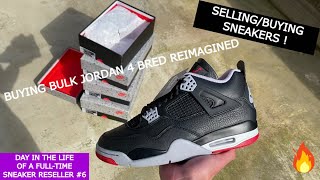 Cashing out on the Jordan 4 Bred Reimagined  Day in the life of a FullTime Sneaker Reseller  6 [upl. by Stalder]