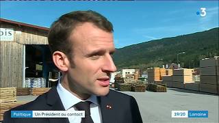 Politique  Emmanuel Macron dans une scierie vosgienne [upl. by Eseuqram]