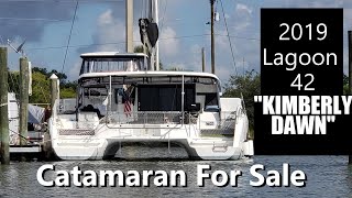 Catamaran For Sale quotKimberly Dawnquot a 2019 Lagoon 42 Narrated Tour [upl. by Aneloaup]