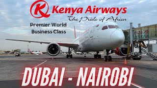 Trip Report  To Kenya in Business Class  Dubai  Nairobi  Kenya Airways Business Class  B7878 [upl. by Oivat604]