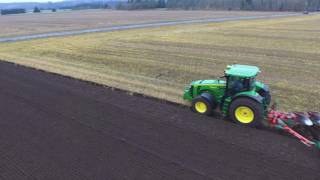 John Deere 8320R with Kverneland 6 furrow plough [upl. by Llorrac]