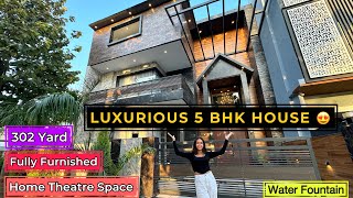 Inside a Ultra Luxurious Fully Furnished Villa with Water Fountain amp Lift  House Sale in Chandigarh [upl. by Orazal]