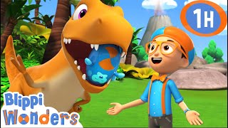 Blippis Pet TRex  1 Hour of Blippi Cartoons  Educational Cartoons for Kids [upl. by Irakuy525]