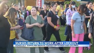 Kapiolani Medical Center for Women amp Children nurses return to work [upl. by Terrena]