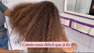 CABELO MAIS DIFÃCIL QUE JÃ FIZ  PROGRESSIVA EM UM CABELO MUITO CHEIO E GROSSO  LISO PERFEITO [upl. by Guillaume]