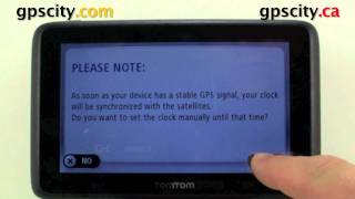 Setup your Clock in the Tomtom GO 25XX series Personal GPS Navigator [upl. by Ynnel122]