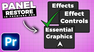 How To RESTORE Missing PANELS In Premiere Pro [upl. by Dolhenty323]