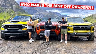 Top Gear Style NEW Off Road Truck Challenge TRX vs TRD Pro vs ZR2 on Americas CRAZIEST Trails [upl. by Sylvanus704]