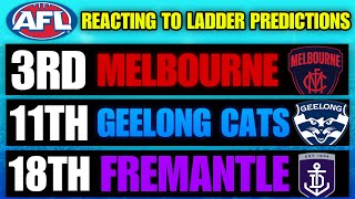 REACTING TO MY 2024 AFL LADDER PREDICTIONS [upl. by Ylreveb]