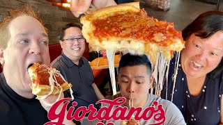 Giordanos DEEP DISH Pizza Las Vegas w Bill amp Lisa and DanVsWorld [upl. by Louie]