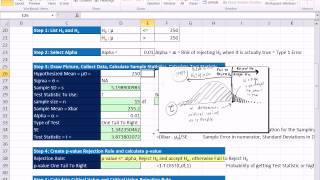 Excel 2010 Statistics 82 1 Tail Right t Distribution Mean Hypothesis Testing Pvalue Critical Value [upl. by Hijoung994]