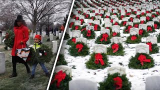 Wreaths Laid on Veterans Headstones in Time for the Holidays [upl. by Hanyaz391]