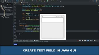 Java GUI Tutorial 16  Text Field In Java GUI using JTextField Class [upl. by Nomar462]