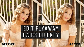 How To Edit Fly Away Hairs Quickly  Photoshop Tutorial [upl. by Acinna36]