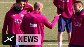 PrügelSpaß im Training mit Luis Suarez Javier Mascherano und Neymar  FC Barcelona [upl. by Ciaphus57]