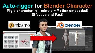 Mixamo autorig and add motion to Blender [upl. by Peppy426]