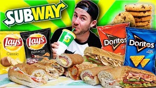 THE SUPERCHARGED SUBWAY MENU CHALLENGE 8000 CALORIES [upl. by Voleta712]