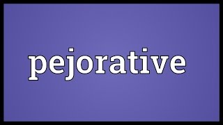 Pejorative Meaning [upl. by Kwei748]