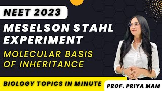 Meselson Stahl Experiment  Molecular Basis of Inheritance  NEET 2023  Priya Pandey Mam  neet [upl. by Namolos]