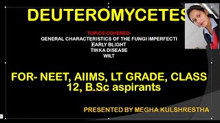 Kingdom fungi Deuteromycetes General characteristics of Deuteromycetes [upl. by Notnerb]