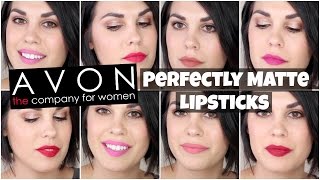 Avon True Color Perfectly Matte Lipsticks  Lip Swatches amp Review [upl. by Seana]