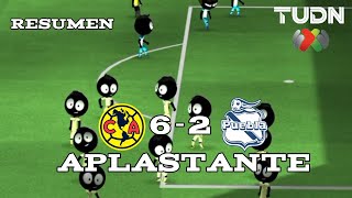 America VS Puebla Torneo Liga MX Goleada en el Azteca [upl. by Humfried]