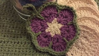 Ophelia Talks about making a crochet flower wash cloth [upl. by Reiner]