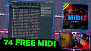 🎁🙏 74 MELODIAS MIDI 100 ROYALTY FREE 🤑  FL STUDIO FREE MIDI PACK 🔥 [upl. by Akym]