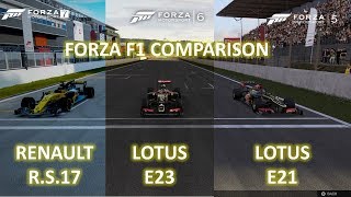 F1 Forza Comparison  Renault RS17 vs Lotus E23 vs Lotus E21 [upl. by Fox]