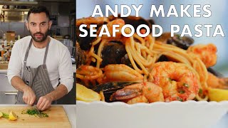 Andy Makes Seafood Pasta  From the Test Kitchen  Bon Appétit [upl. by Aicatsan764]