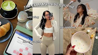 uni vlog productive 7am exam morning routine NEW hair care routine internship amp life updates 🧃 [upl. by Pretrice]