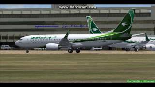 Iraqi Airways B737 Baghdad International Airport ORBI Landing FS9 [upl. by Aimac]