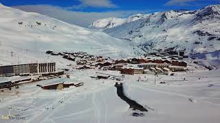 Tignes 2018 Val Claret Drone Flying over the Lake to Le Lavachet and the Resort Centre [upl. by Spenser767]