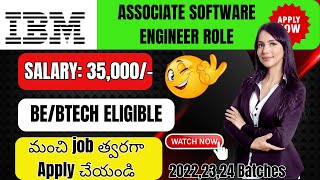 IBM Hiring ASE Role Freshers  BEBTECH 202220232024 Batches Apply  Telugu by jobsadvisortelugu [upl. by Barb520]