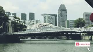 Cavenagh Bridge  SingaporeThe only one suspension bridge in Singapore [upl. by Kandace]