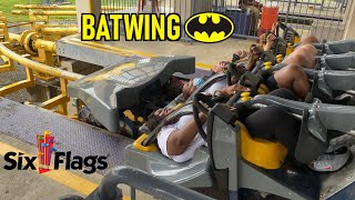 BATWING POV  Six Flags America Roller Coaster [upl. by Odel]