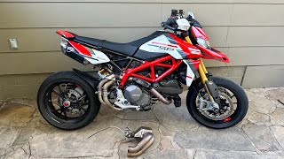 2023 Ducati Hypermotard 950 SP Decat  Link Pipe Install  Deussen Engines Map [upl. by Westberg644]