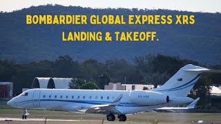 Bombardier Global Express XRS Landing amp Takeoff 4K [upl. by Aronoff]