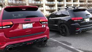 Jeep Grand Cherokee SRT stock vs Borla ATAK vs GTHaus Exhaust Warm Start and Rev [upl. by Shippee]