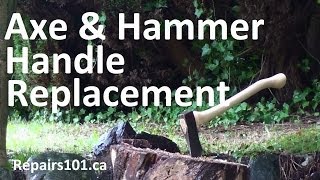 Axe amp Hammer Handle Replacement  How to do it OldSchool [upl. by Eesyak539]