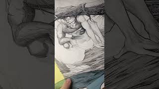 More progress micron comicinking traditionalart comicart technicaldrawing penandink timelapse [upl. by Glenden]