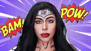 Comic Book Wonder Woman Makeup Tutorial [upl. by Love469]