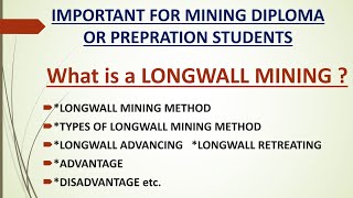 LONGWALL MINING METHOD COMPLETE INFORMATION [upl. by Nolly]