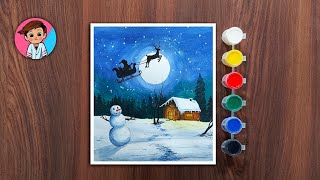 Tutorial ⛄ christmas drawing with 20 Rs watercolor [upl. by Iver]