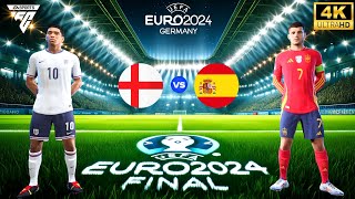 FC 24  England vs Spain  Bellingham vs Morata  UEFA EURO 2024 Final 4K60 [upl. by Ordnassela]