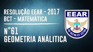 Resolução de Matemática PROVA EEAr 2017 Q61  GEOMETRIA ANALÍTICA [upl. by Annij506]